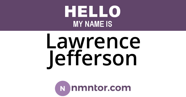 Lawrence Jefferson
