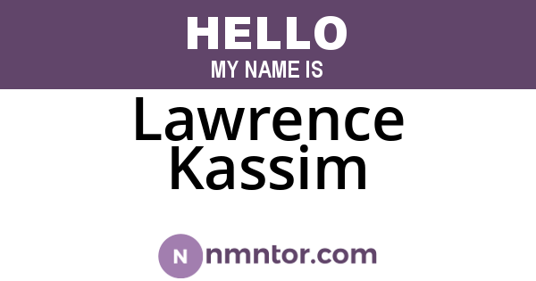 Lawrence Kassim