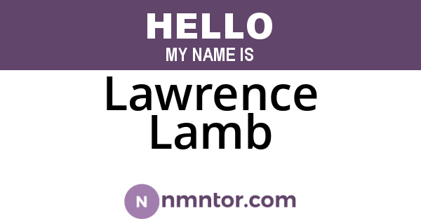 Lawrence Lamb