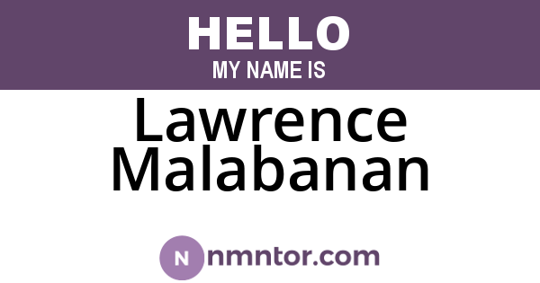 Lawrence Malabanan