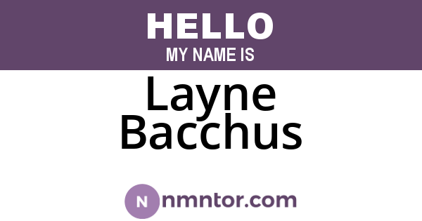 Layne Bacchus