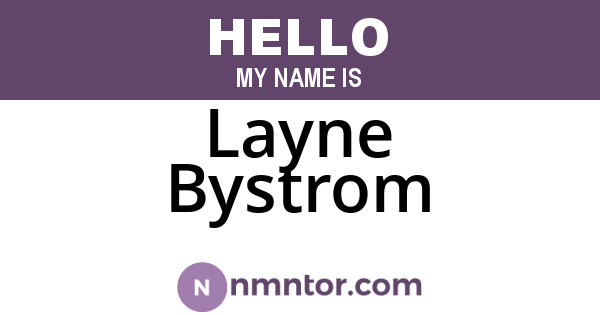 Layne Bystrom