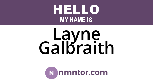 Layne Galbraith