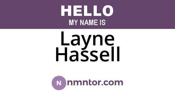 Layne Hassell