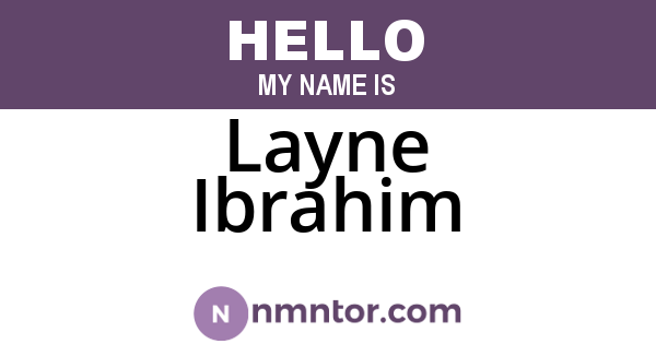 Layne Ibrahim
