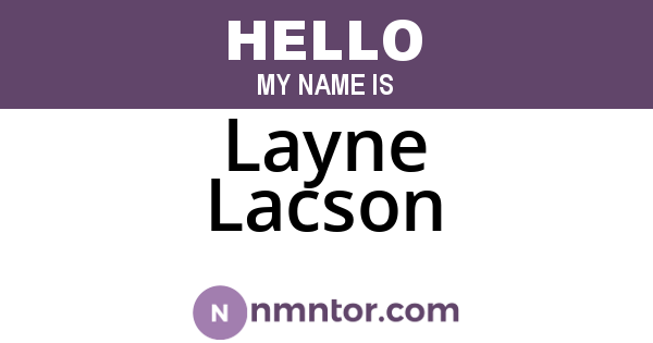 Layne Lacson