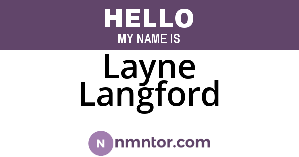 Layne Langford