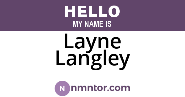 Layne Langley