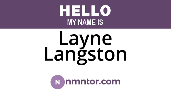 Layne Langston