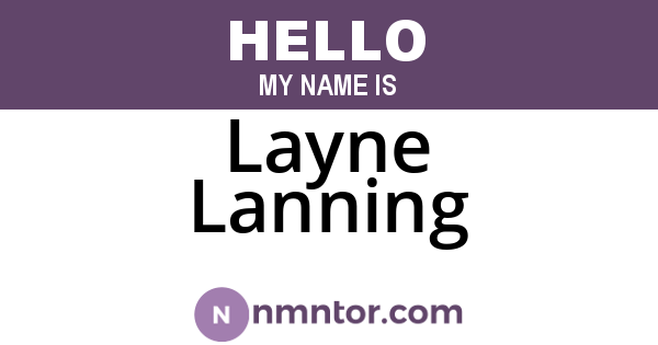 Layne Lanning
