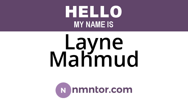 Layne Mahmud