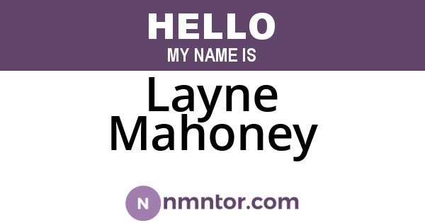 Layne Mahoney