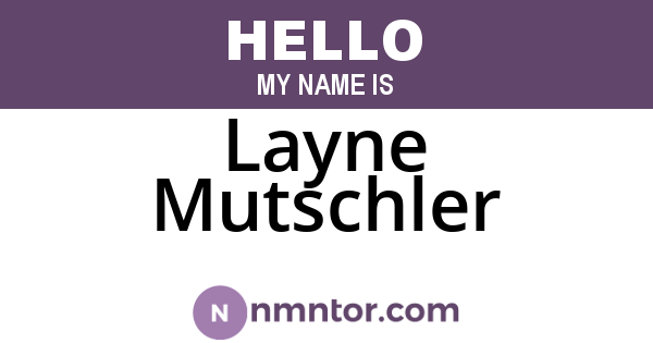 Layne Mutschler