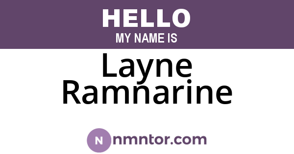 Layne Ramnarine