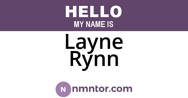 Layne Rynn