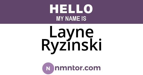 Layne Ryzinski