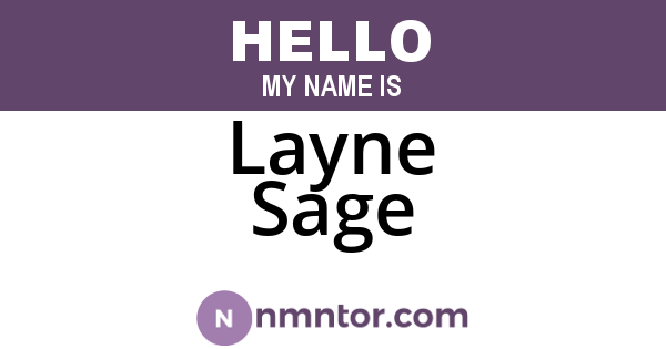 Layne Sage