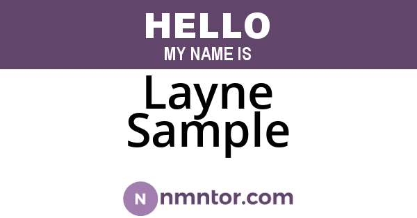 Layne Sample