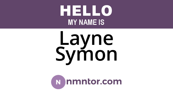 Layne Symon