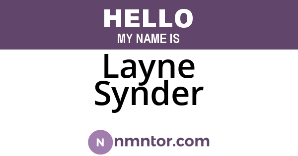 Layne Synder