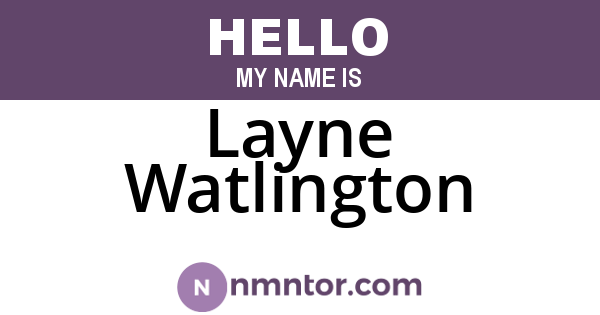 Layne Watlington