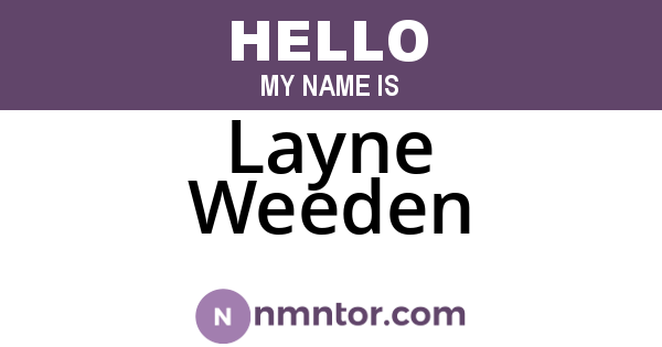 Layne Weeden