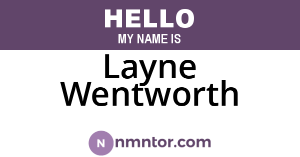 Layne Wentworth