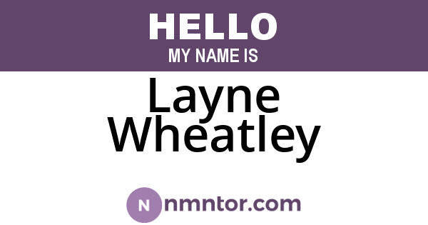 Layne Wheatley
