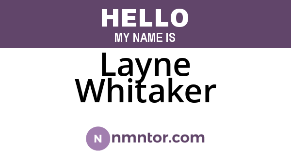 Layne Whitaker