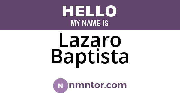 Lazaro Baptista