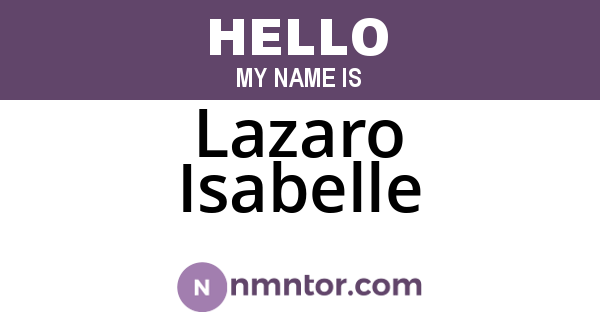 Lazaro Isabelle
