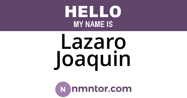 Lazaro Joaquin