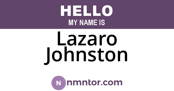 Lazaro Johnston