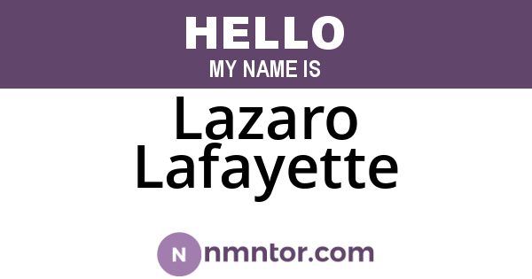 Lazaro Lafayette