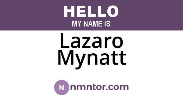 Lazaro Mynatt