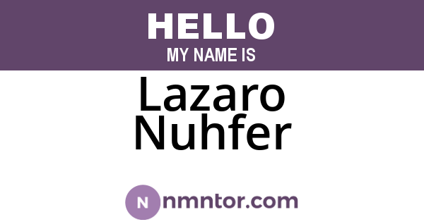 Lazaro Nuhfer