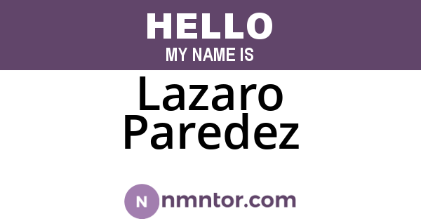 Lazaro Paredez