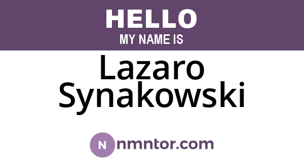 Lazaro Synakowski