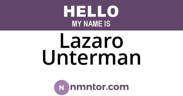 Lazaro Unterman