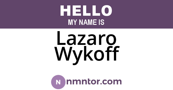 Lazaro Wykoff