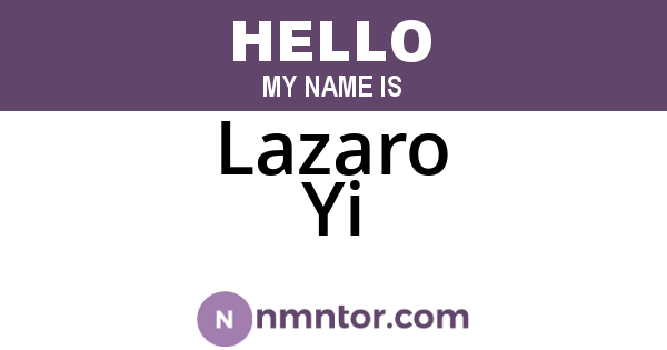 Lazaro Yi