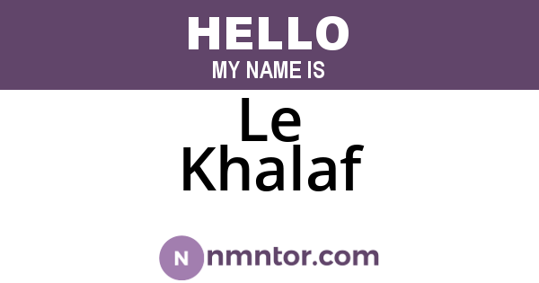 Le Khalaf