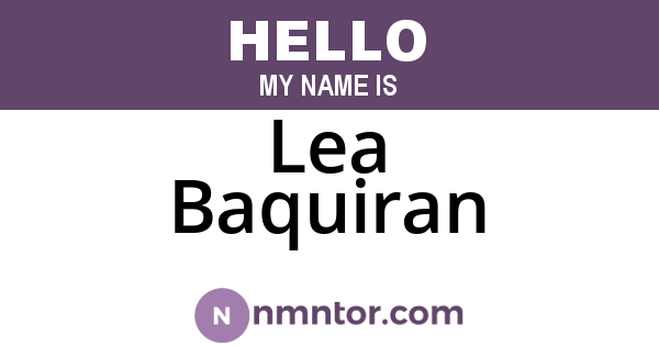 Lea Baquiran