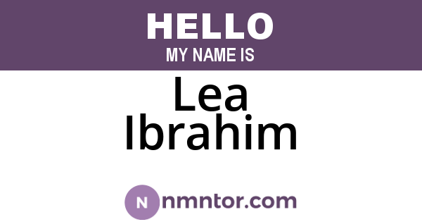 Lea Ibrahim