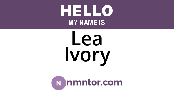 Lea Ivory