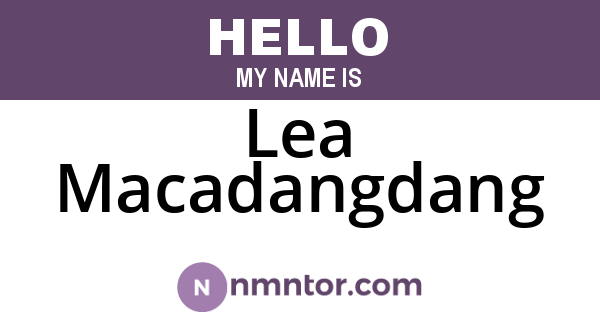 Lea Macadangdang