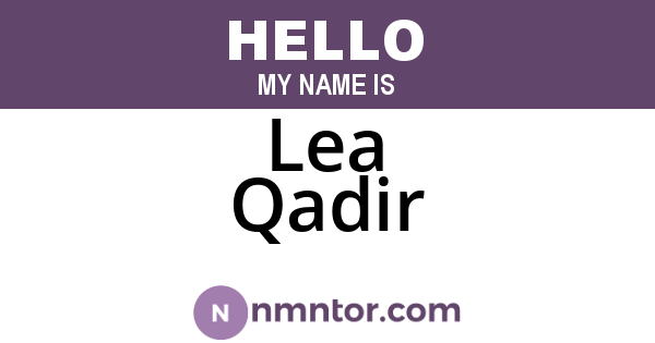 Lea Qadir