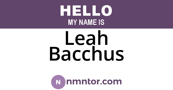 Leah Bacchus