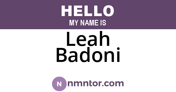 Leah Badoni