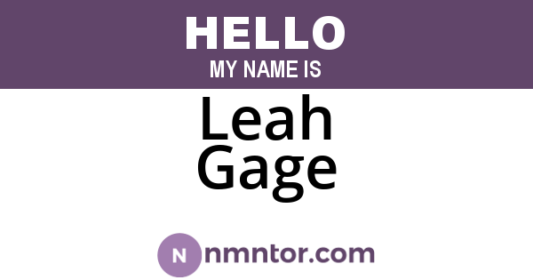 Leah Gage